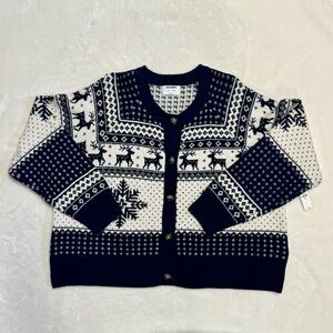 Old Navy winter-themed cardigan • Womens XXL